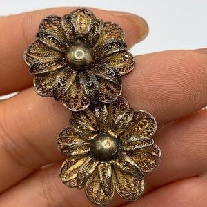 Vintage sterling silver gold plated vermeil screw back earrings